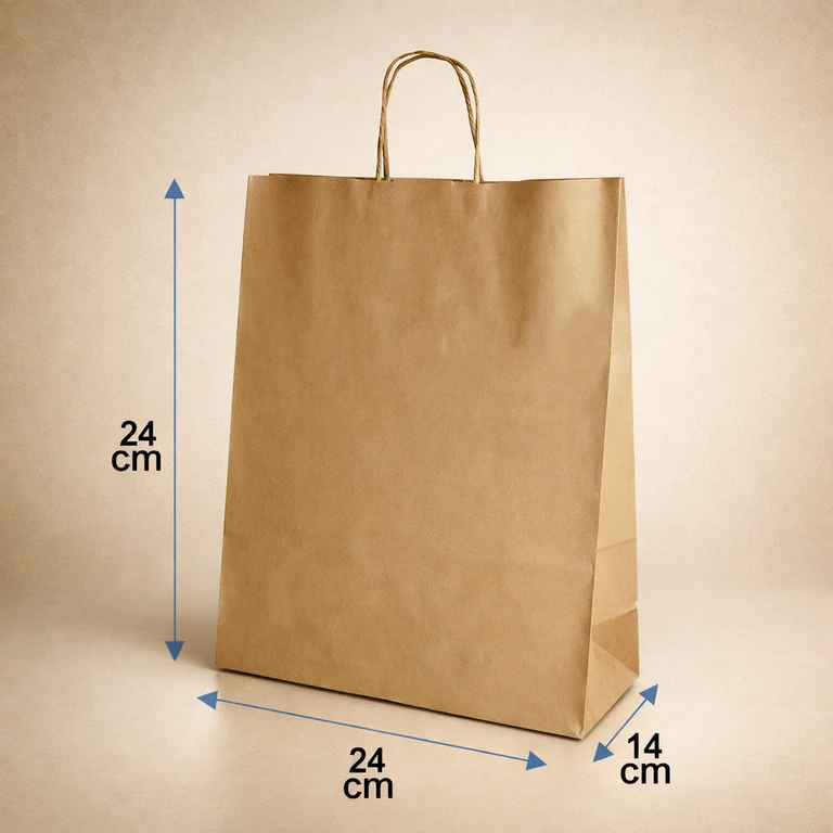Bolsas de Papel Kraft con Manillas 24 × 24 × 14 cm (Mini Delivery)