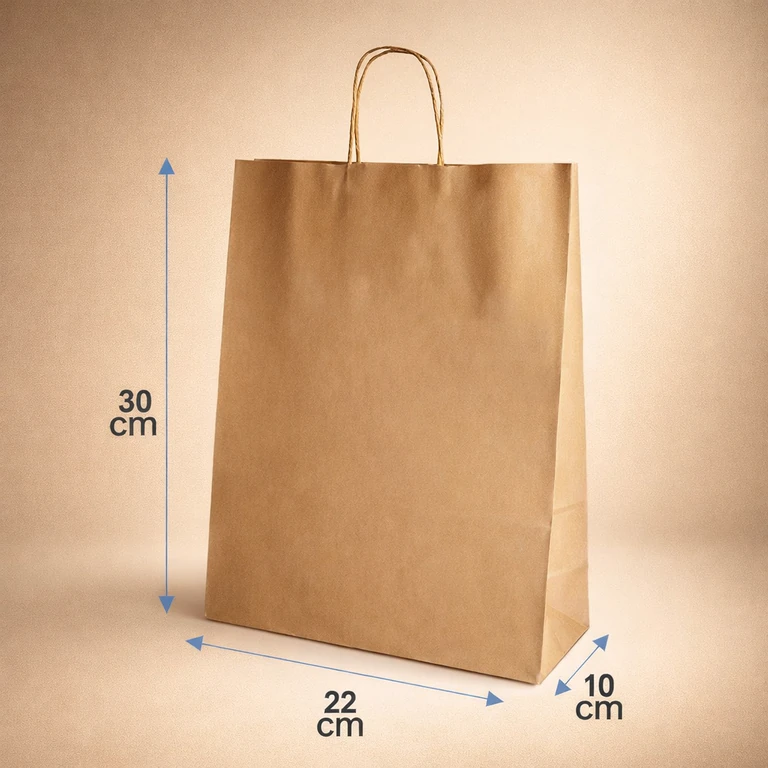 Bolsas de Papel Kraft con Manillas 22 × 30 × 10 cm