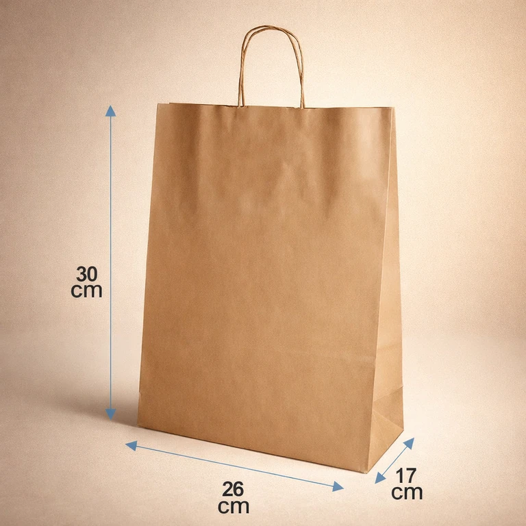 Bolsas de Papel Kraft con Manillas 26 × 30 × 17 cm (Delivery)