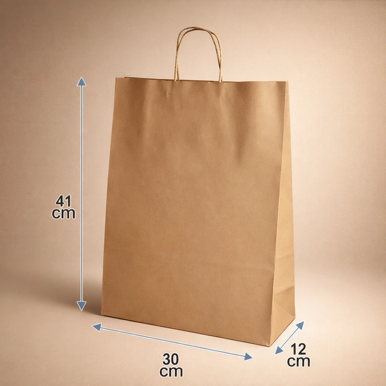 Bolsas de Papel Kraft con Manillas 30 × 41 × 12 cm