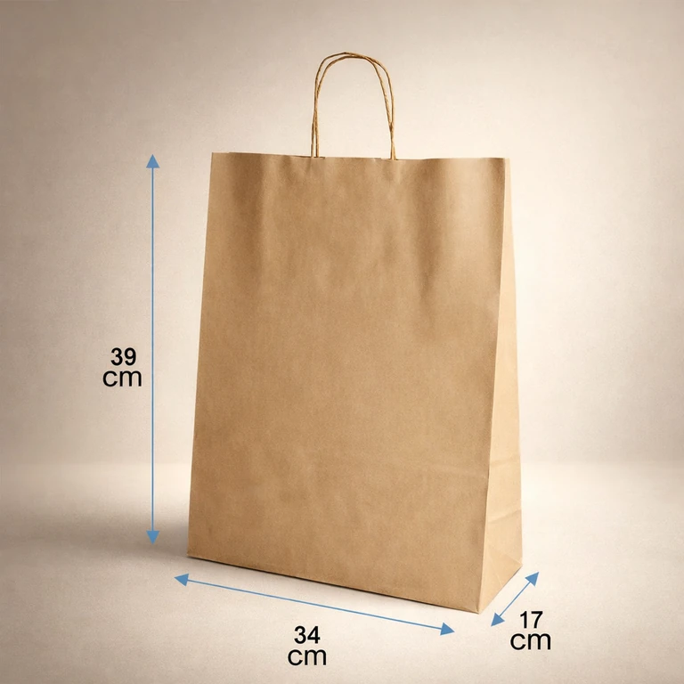Bolsas de Papel Kraft con Manillas 34 × 39 × 17 cm (Delivery)