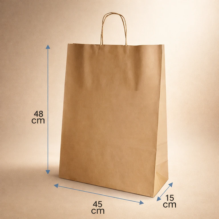 Bolsas de Papel Kraft con Manillas 45 × 48 × 15 cm