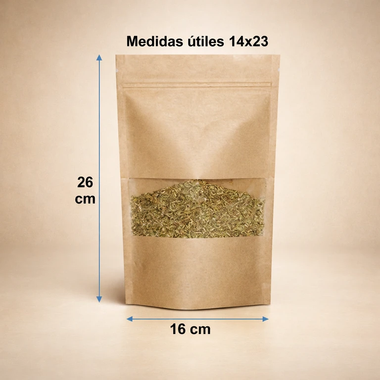 Bolsas Doypack con Cierre (Medida Útil 14 × 23 cm / Total 16 × 26 cm)