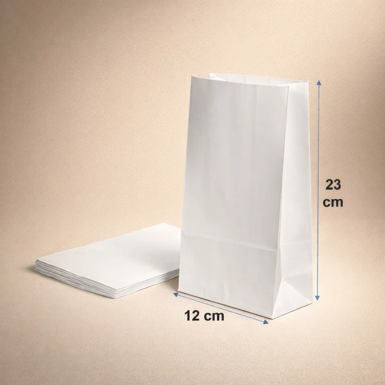 Saquito de Papel Blanco 1 Kilo 12 × 23 cm