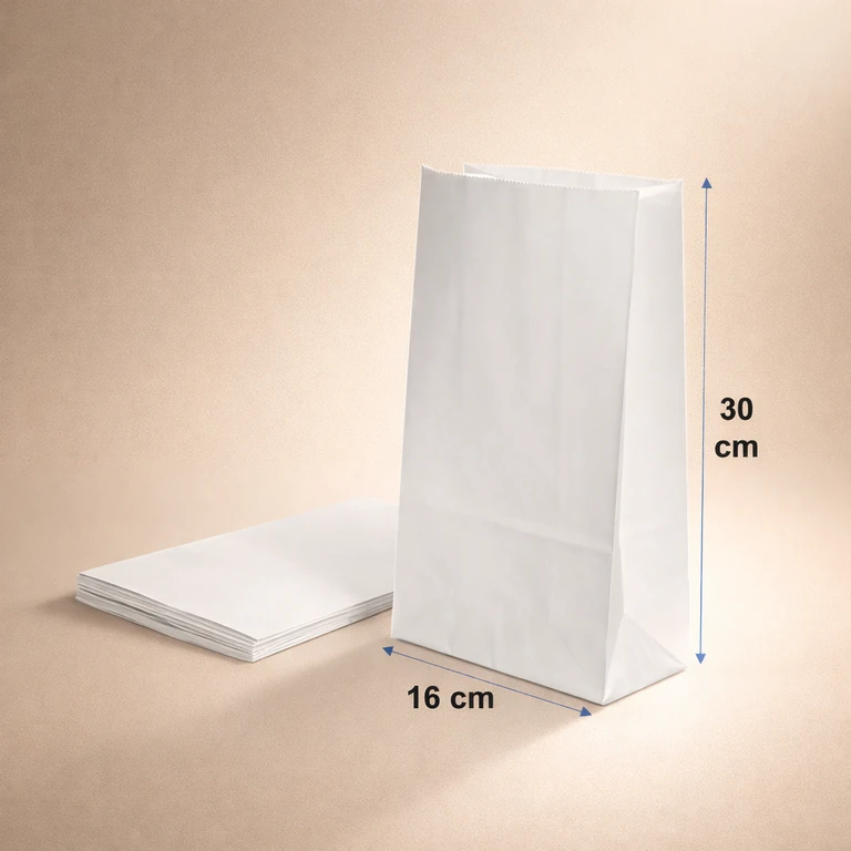 Saquito de Papel Blanco 2 Kilos 16 × 30 cm