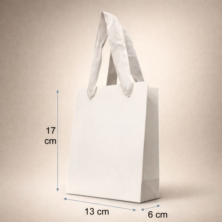 Bolsas de Papel de Lujo Blancas 13 × 17 × 6 cm
