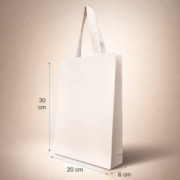 Bolsas de Papel de Lujo Blancas 20 × 30 × 6 cm