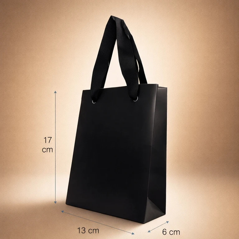 Bolsas de Papel de Lujo Negras 13 × 17 × 6 cm