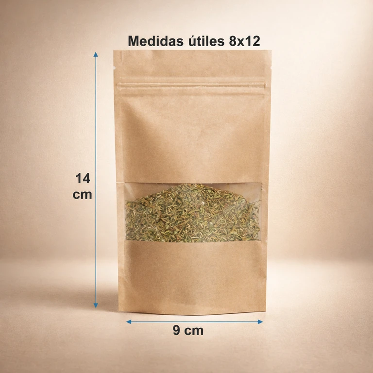Bolsas Doypack con Cierre (Medida Útil 8 × 12 cm / Total 9 × 14 cm)