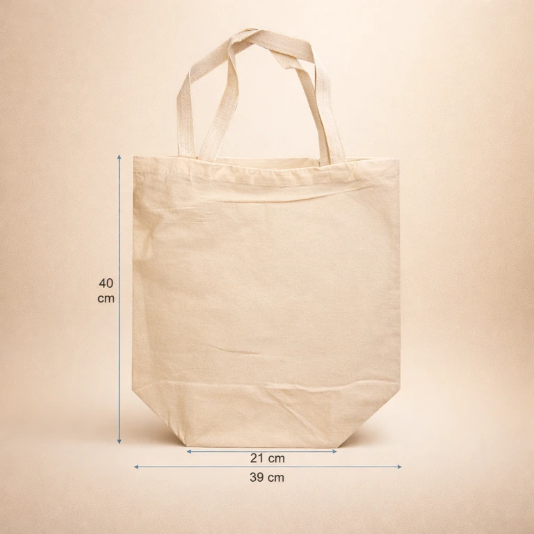 Bolsa de Algodón 39 × 40 cm con Fuelle de 18 cm