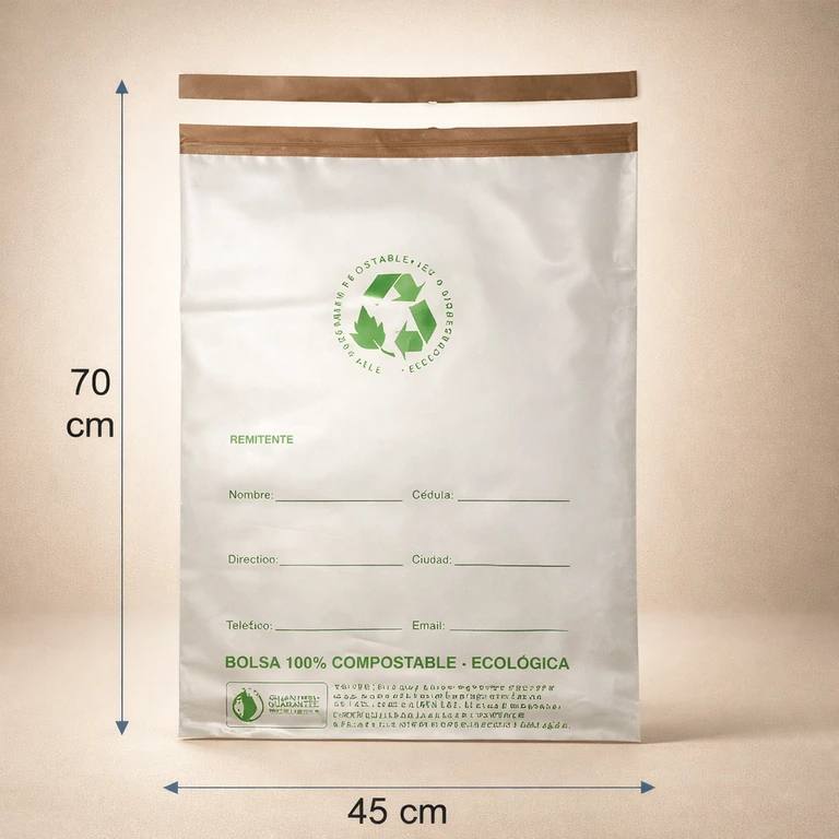Sobres Courier Compostables con Pegamento 45 × 70 cm