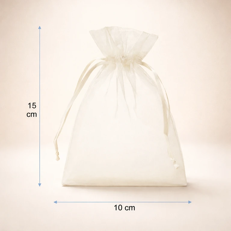 Bolsa de organza blanca
