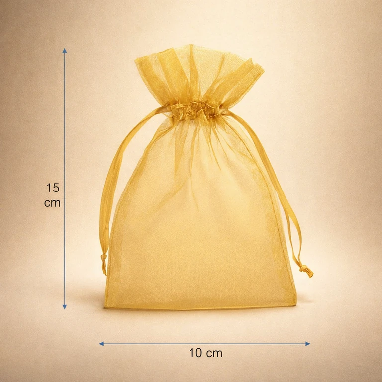 Bolsas de Organza Doradas 10 × 15 cm