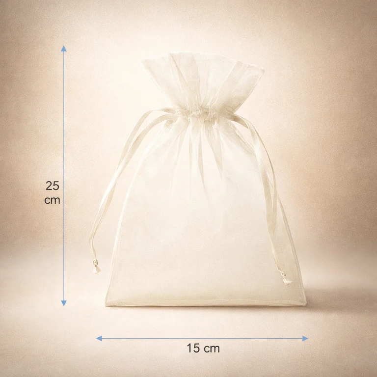 Bolsas de Organza Blancas 15 × 25 cm