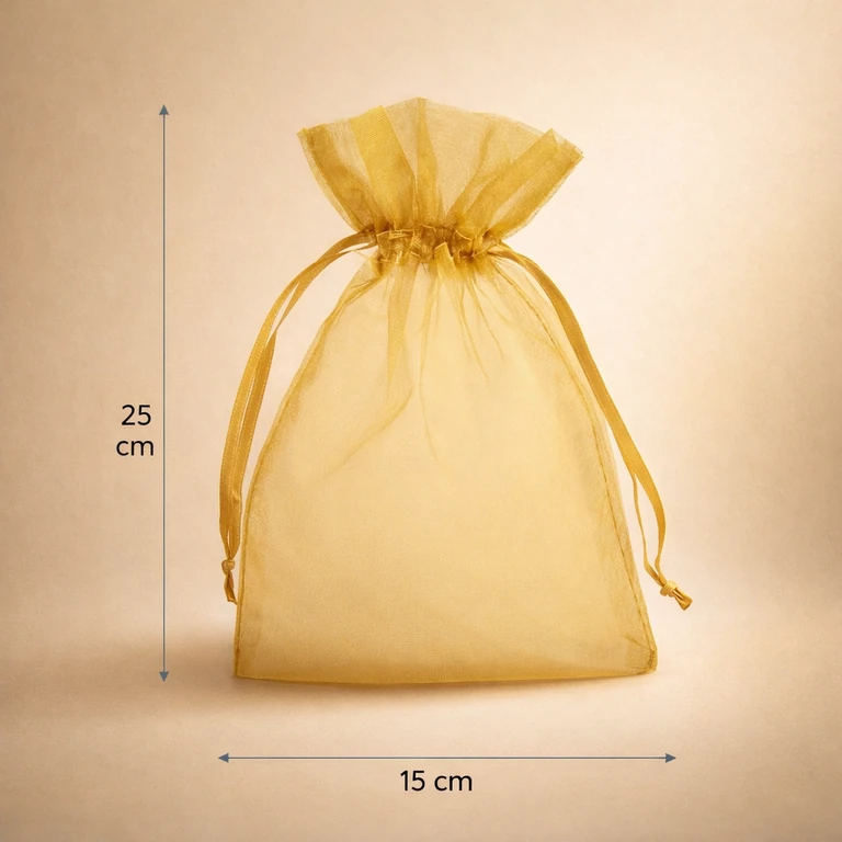 Bolsas de Organza Doradas 15 × 25 cm
