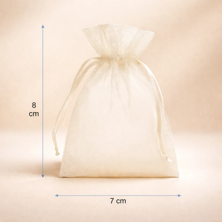 Bolsas de Organza Blancas 7 × 8 cm