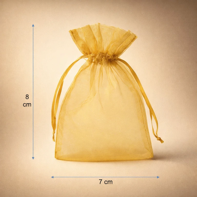 Bolsas de Organza Doradas 7 × 8 cm