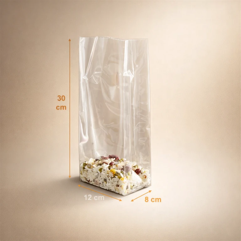 Bolsas de Celofán con Fondo de Cartón 12 × 30 × 8 cm