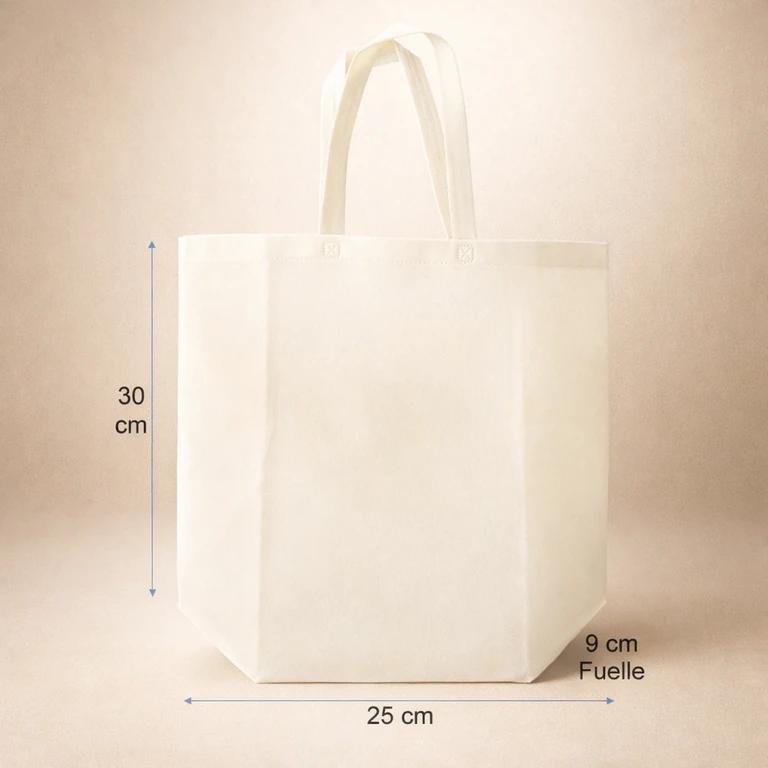 Bolsas Reutilizables de TNT Alta Resistencia 25 × 30 × 9 cm (10 kg máx.) Crudo