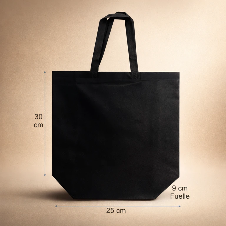 Bolsas Reutilizables de TNT Alta Resistencia 25 × 30 × 9 cm (10 kg máx.) Negro