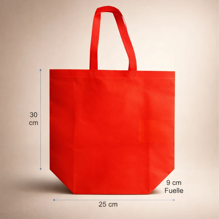 Bolsas Reutilizables de TNT Alta Resistencia 25 × 30 × 9 cm (10 kg máx.) Rojo