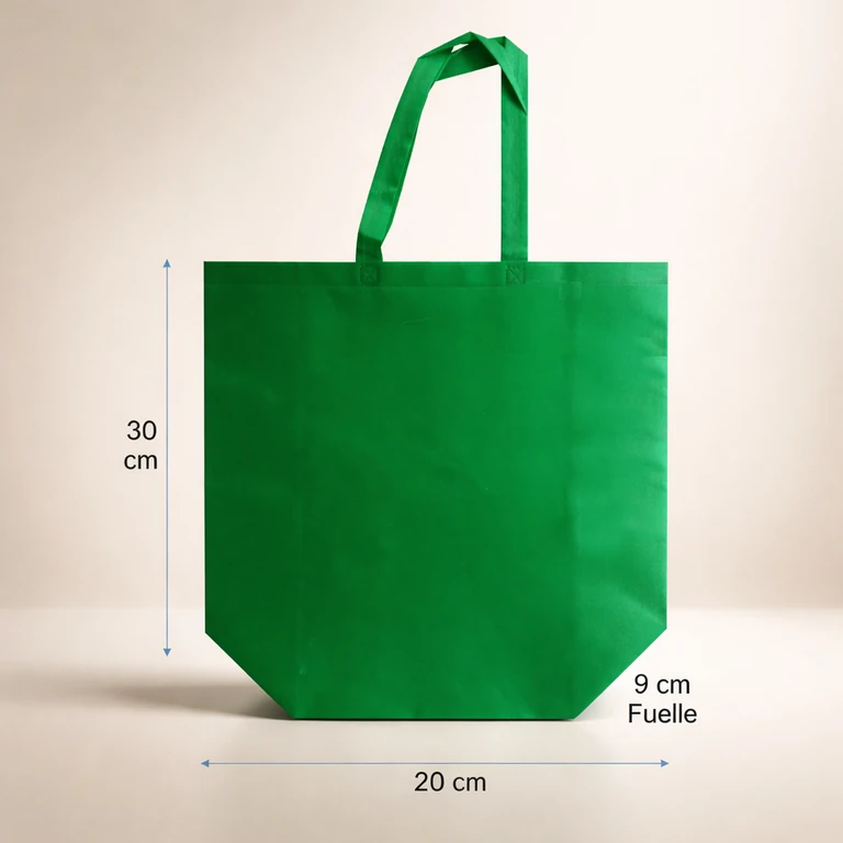 Bolsas Reutilizables de TNT Alta Resistencia 25 × 30 × 9 cm (10 kg máx.) Verde