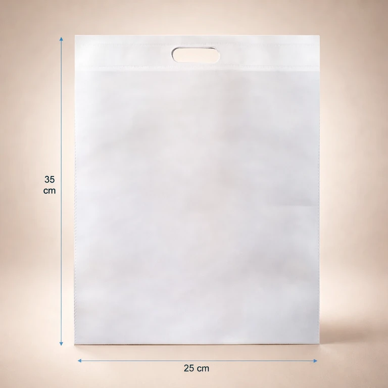Bolsas Reutilizables de TNT Troquel 25 × 35 cm (3 kg máx.) Blanco