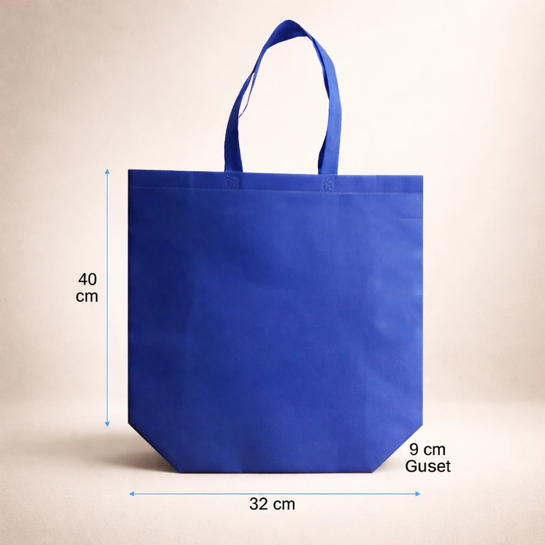 Bolsas Reutilizables de TNT Alta Resistencia 32 × 40 × 9 cm (12 kg máx.) Azul