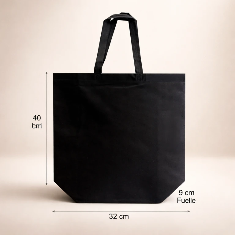 Bolsas Reutilizables de TNT Alta Resistencia 32 × 40 × 9 cm (12 kg máx.) Negro