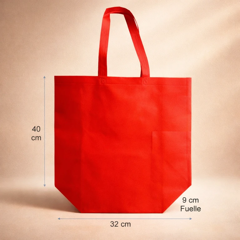 Bolsas Reutilizables de TNT Alta Resistencia 32 × 40 × 9 cm (12 kg máx.) Rojo
