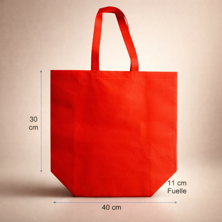 Bolsas Reutilizables de TNT Alta Resistencia 40 × 30 × 11 cm Rojo