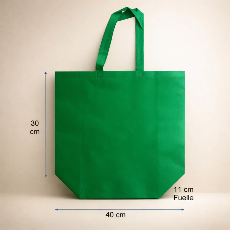 Bolsas Reutilizables de TNT Alta Resistencia 40 × 30 × 11 cm Verde
