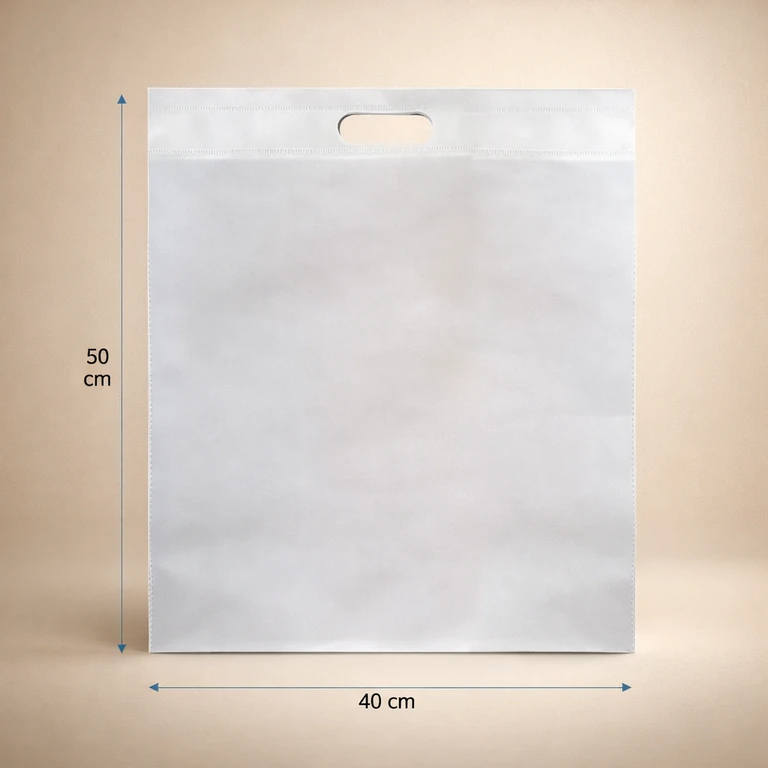 Bolsas Reutilizables de TNT Troquel 40 × 50 cm (3 kg máx.) Blanco