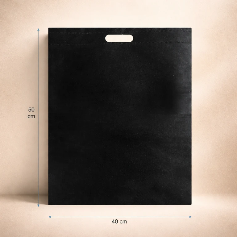 Bolsas Reutilizables de TNT Troquel 40 × 50 cm (3 kg máx.) Negro