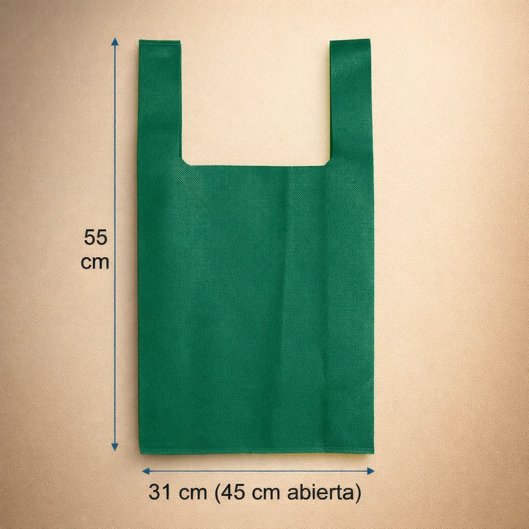 Bolsa TNT Camiseta 45 × 55 cm Verde (7 kg máx.)
