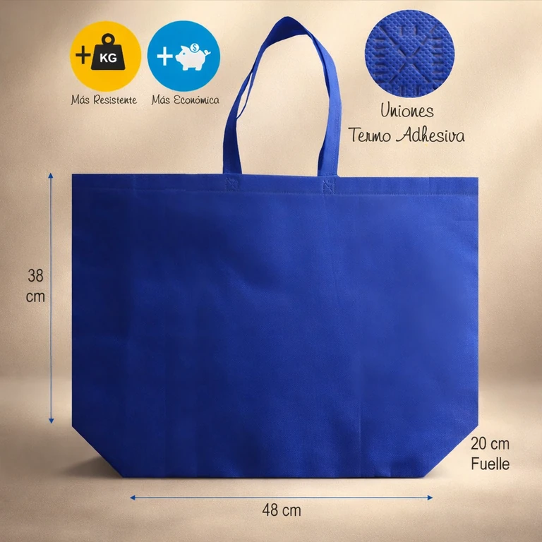 Bolsas Reutilizables de TNT 48 × 38 × 20 cm (12 kg máx.) Azul