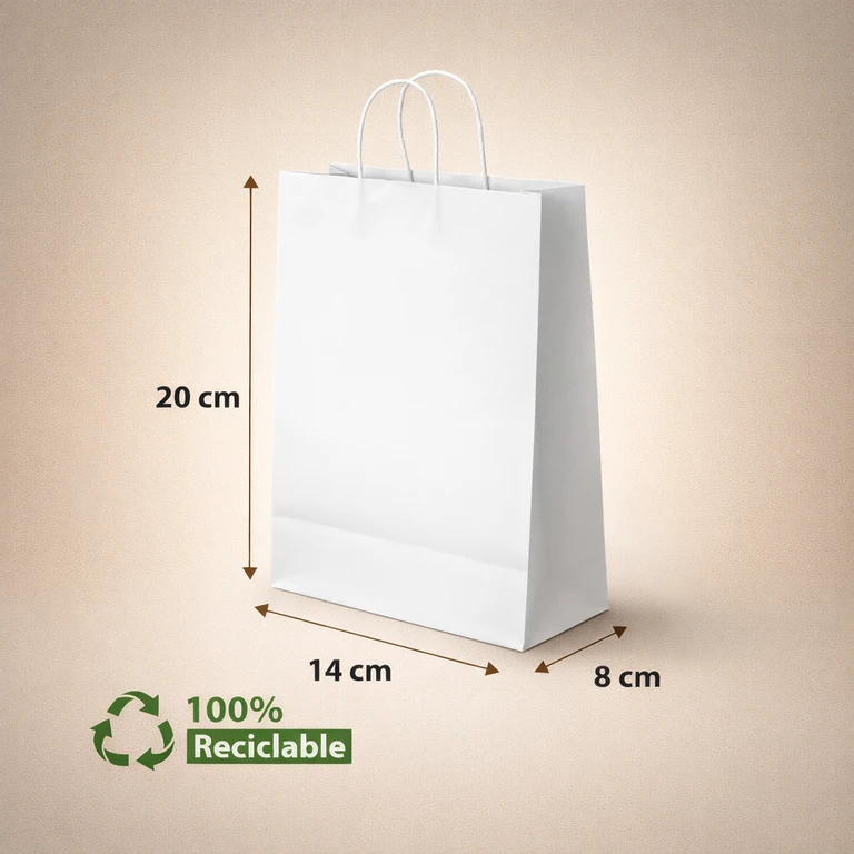Bolsas de Papel Blancas 14 × 20 cm