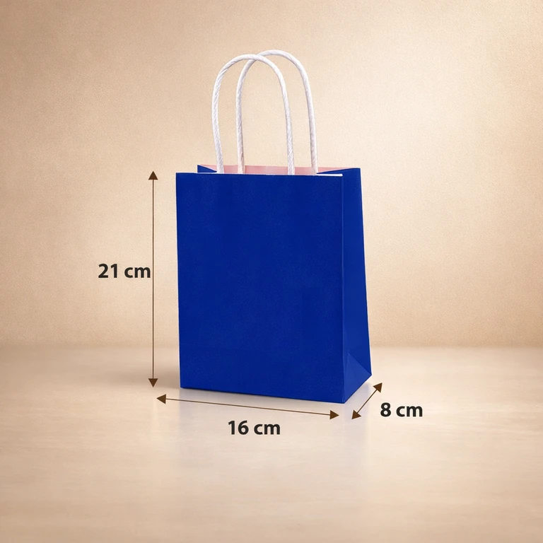 Bolsas de Papel Color Azul 16 × 21 × 8 cm