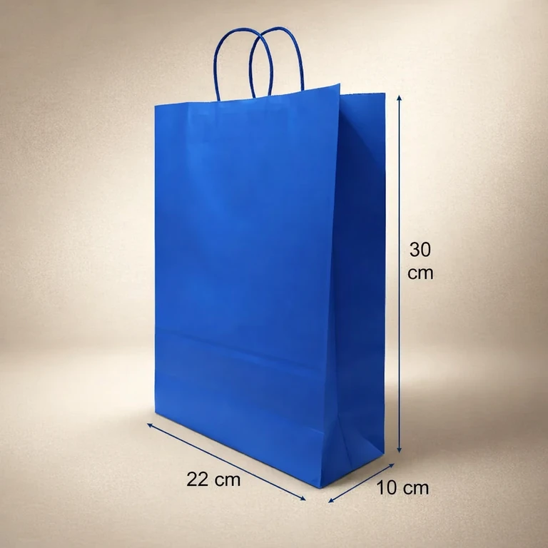 Bolsas de Papel Color Azul 22 × 30 × 10 cm