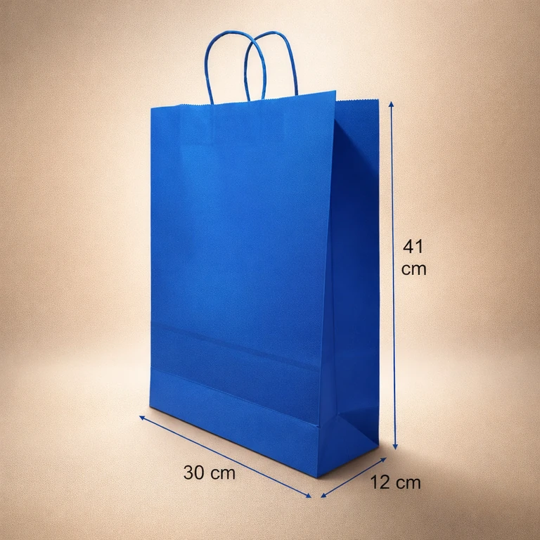 Bolsas de Papel Color Azul 30 × 41 × 12 cm