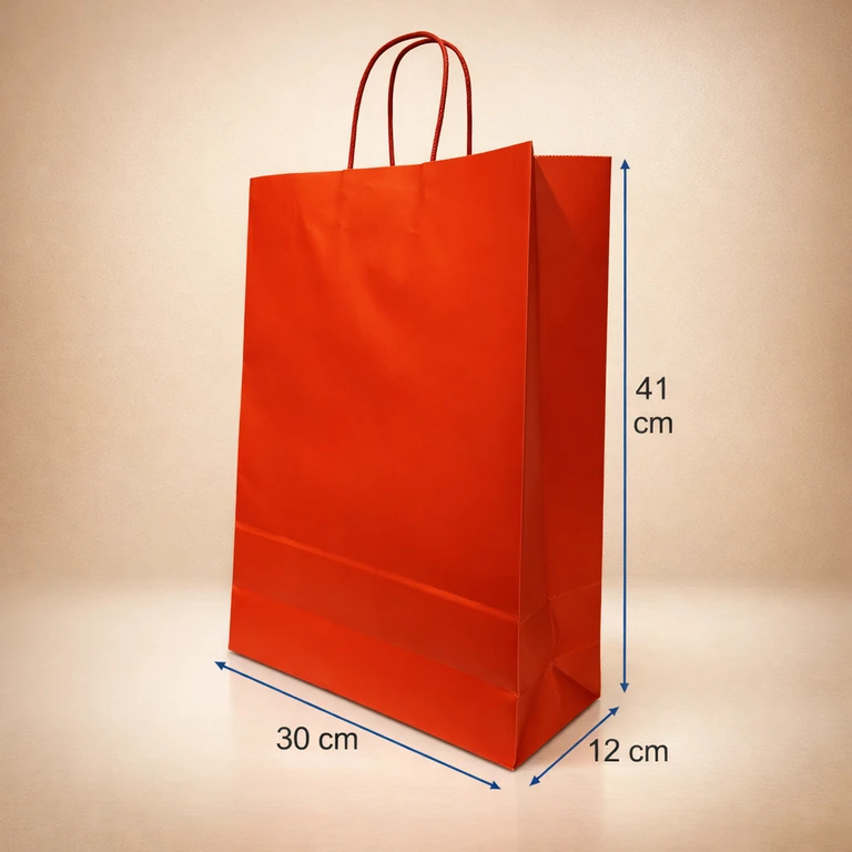 Bolsas de Papel Color Rojo 30 × 41 × 12 cm