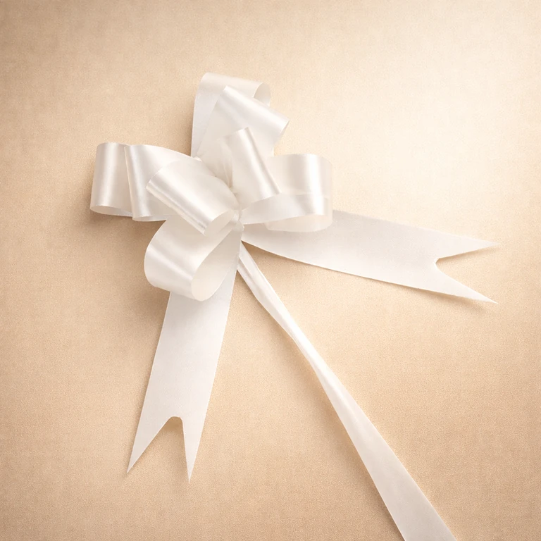 Cinta de Regalo Autoarmable Color Blanco