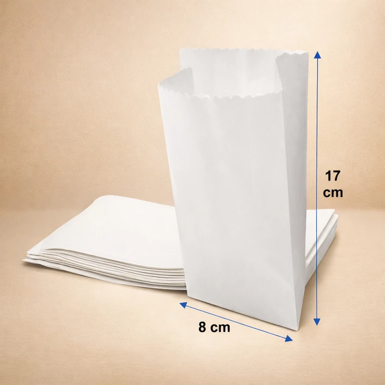 Saquito de Papel Blanco 1/4 Kilo 8 × 17 cm